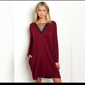 ☆☆☆JUST IN☆☆☆BURGUNDY DRESS